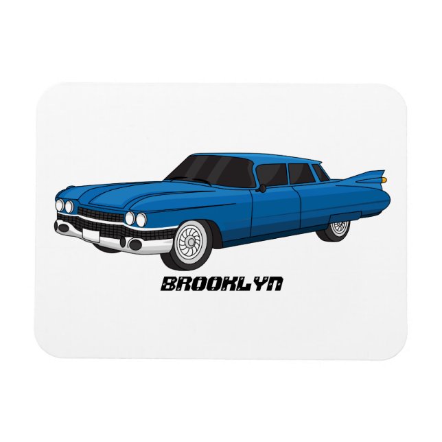 Íman Carro clássico azul legal 1959 (Horizontal)