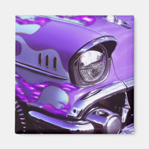 Íman Carro clássico: Chevrolet com capa flamejante