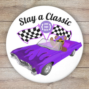 Íman Carro Clássico Conversível Roxo, Sinalizadores Ver