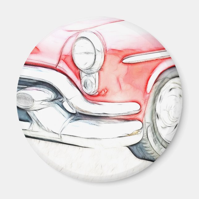 Íman Carro clássico vermelho (Frente)