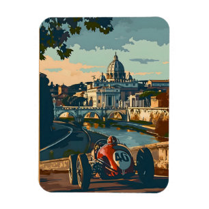 Íman Carro da Corrida Vintage em Roma