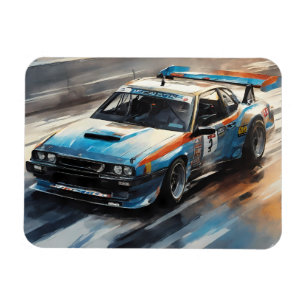 Íman Carro de Corrida Azul esportivo