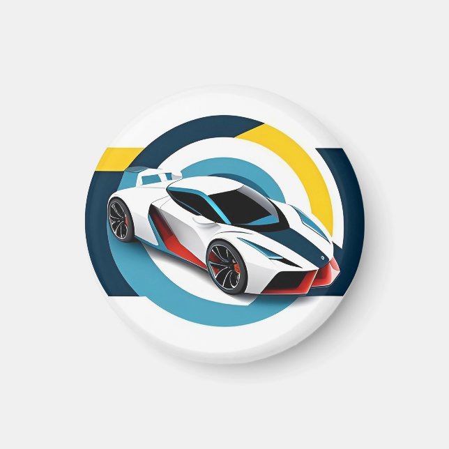Íman Carro de Corrida com Design Dinâmico (Frente)