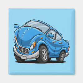 Íman Carro de Desenho Animado Azul Deformado Automático