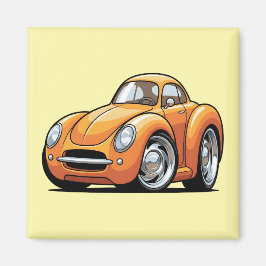 Íman Carro de Desenho Animado Laranja Clássico