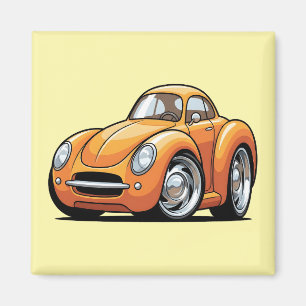 Íman Carro de Desenho Animado Laranja Clássico