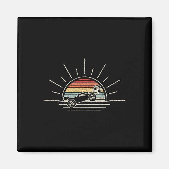 Íman Carro de Futebol de Foguete Retro (Frente)