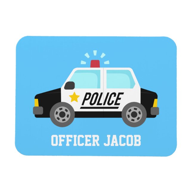 Íman Carro de Polícia Clássico com Sirene Personalizado (Horizontal)