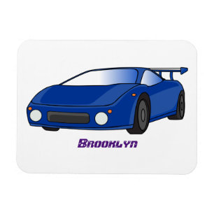 Íman Carro desportivo azul com ilustração de airfoil