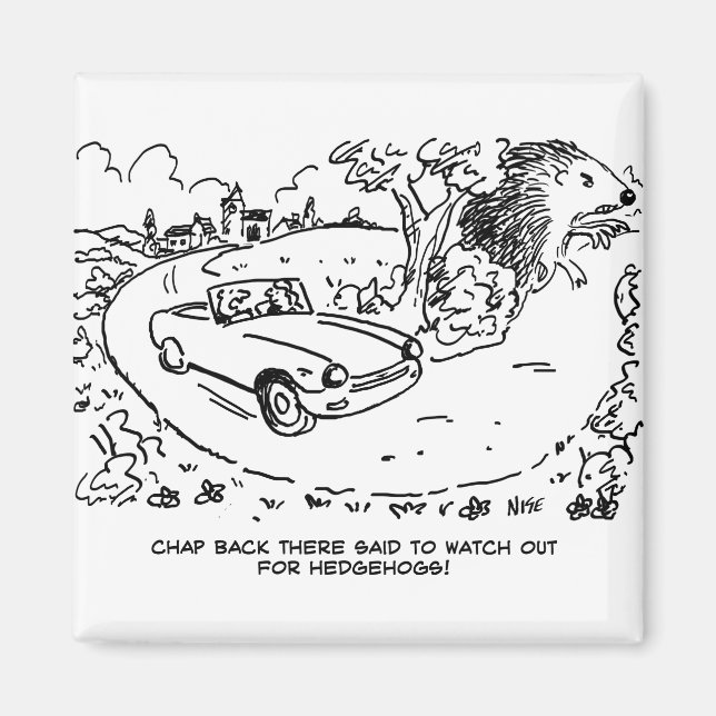 Íman Carro desportivo em campo com porco (Frente)