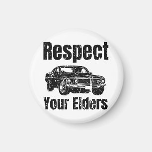 Íman Carro Engraçado - Vintage Respeite Seus Mais Velho