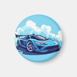 Íman Carro Esportivo Azul Sob Céu Limpo