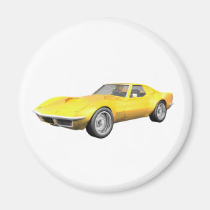 Íman Carro Esportivo Corvette 1970: Conclusão Amarela
