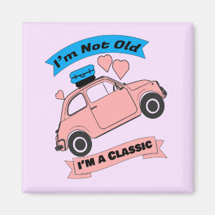 Íman Carro Rosa Clássico Antigo