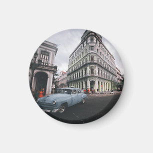 Íman Carro vintage Clássico Azul Cityscape
