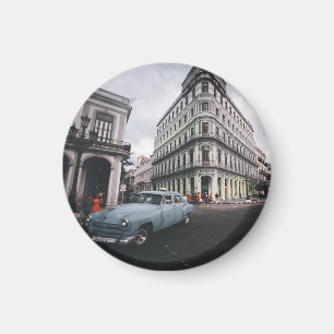 Íman Carro vintage Clássico Azul Cityscape