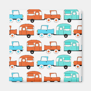 Íman Carro vintage de acampamento retro da laranja de