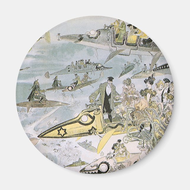 Íman Carros Futurísticos Ficção Científica Vintage, Tax (Frente)