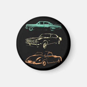 Íman Carros vintage - Retro Gráfico dos anos 80 e 90