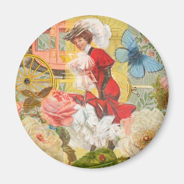 Íman Carruagem de diversão da mulher vitoriana (Frente)