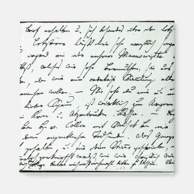 Íman Carta autografada de Franz Schubert (Frente)