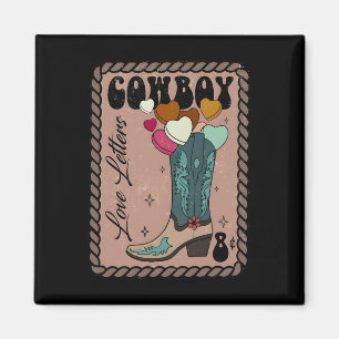 Íman Carta de Amor de Cowboy, Dia dos Namorados Retro,