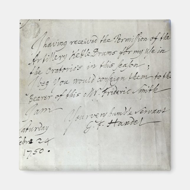 Íman Carta de George Frederick Handel (Frente)