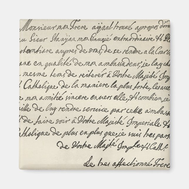 Íman Carta de George I a Charles VI (Frente)