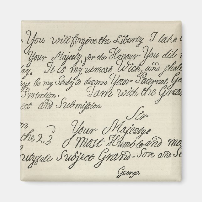 Íman Carta de George III ao seu avô (Frente)