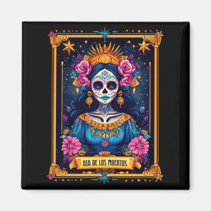 Íman Carta de Tarot Masculina Dia De Los Muertos Mulher