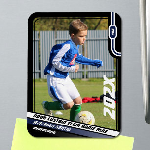 Íman Carta de Troca de Jogador de Futebol em Preto Azul