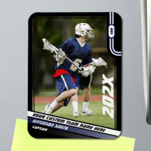 Carta de Troca de Jogador de Lacrosse em Azul Pret