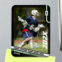 Carta de Troca de Jogador de Lacrosse em Preto Ver