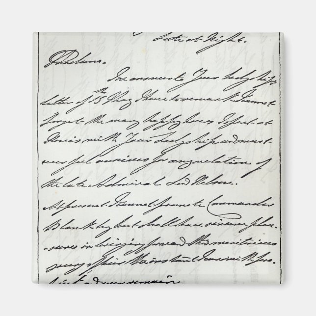 Íman Carta de William IV a Lady Nelson (Frente)