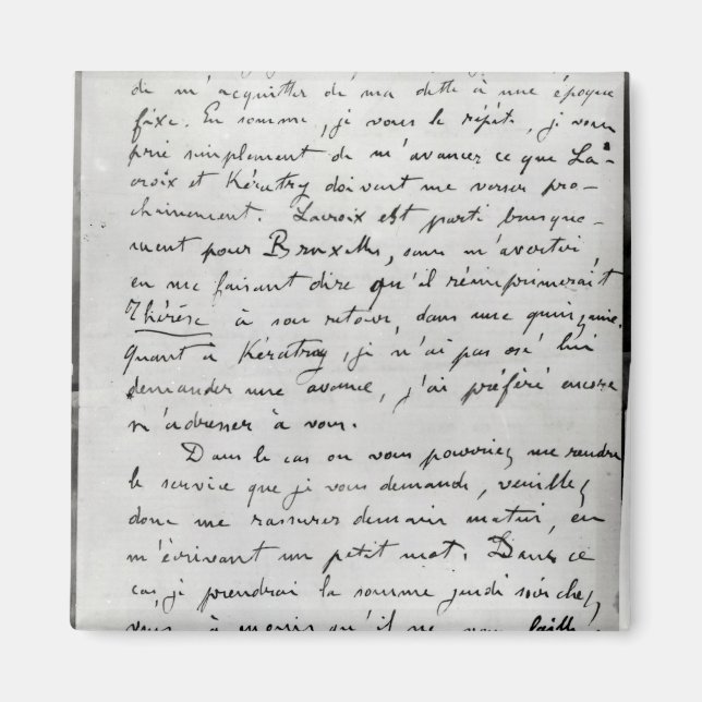 Íman Carta de Zola a Edouard Manet 1868 (Frente)