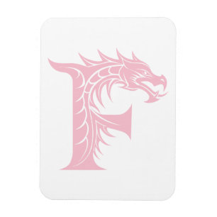 Íman Carta Estilizada com Dragão F, Alfabeto de Dragão,