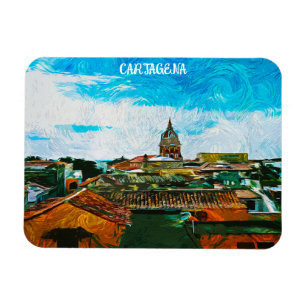 Íman Cartagena Colombia Pintura de Cidade