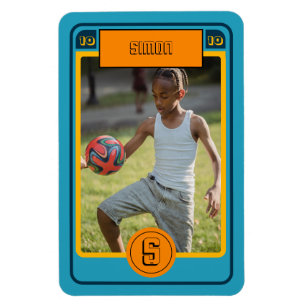 Íman Cartão Azul Retroativo de Futebol inspirado person