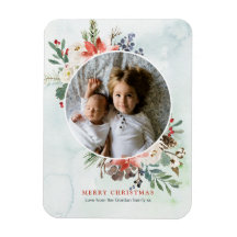 Cartão com fotos Magnético Floral de Natal