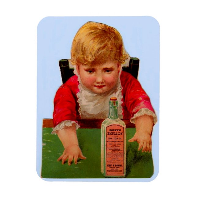 Íman Cartão comercial vitoriano: Óleo de Castor de Emul (Vertical)