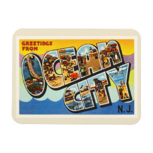 Íman Cartão das viagens vintage de New-jersey NJ da