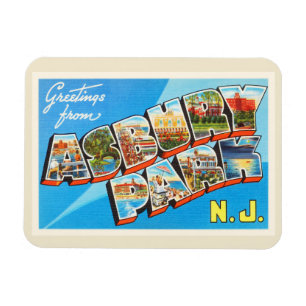 Íman Cartão das viagens vintage de New-jersey NJ do