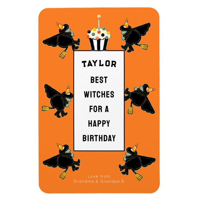 Íman Cartão de aniversário personalizado engraçado de H (Vertical)