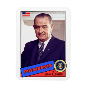 Íman Cartão de basebol de Lyndon B. Johnson