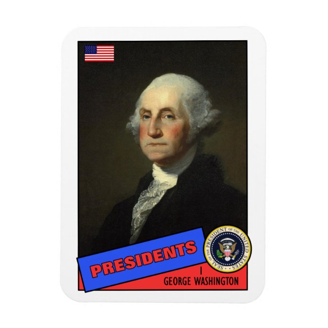 Íman Cartão de beisebol de George Washington (Vertical)