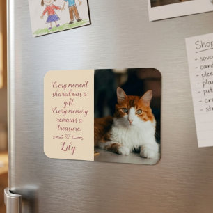 Íman Cartão de Condolências pela Perda do Gato com Foto