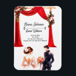 Íman Cartão de Convite Floral Elegante - Romântico<br><div class="desc">Celebre o amor com este elegante cartão de convite para o casamento floral, com uma noiva romântica e design de noiva. Perfeito para casais que querem eterno e convite de casamento, maravilhosamente decorados com flores rosadas e detalhes delicados. Ideal para casamentos, noivados, chás de panela e aniversários. Personalize com seus...</div>