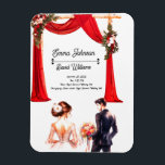 Íman Cartão de Convite Floral Elegante - Romântico<br><div class="desc">Celebre o amor com este elegante cartão de convite para o casamento floral, com uma noiva romântica e design de noiva. Perfeito para casais que querem eterno e convite de casamento, maravilhosamente decorados com flores rosadas e detalhes delicados. Ideal para casamentos, noivados, chás de panela e aniversários. Personalize com seus...</div>