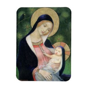 Íman Cartão de Férias Madonna e Filha de natais vinta