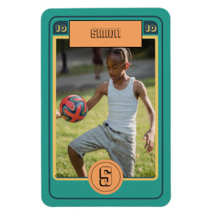 Íman Cartão de futebol retrô inspirado personalizado